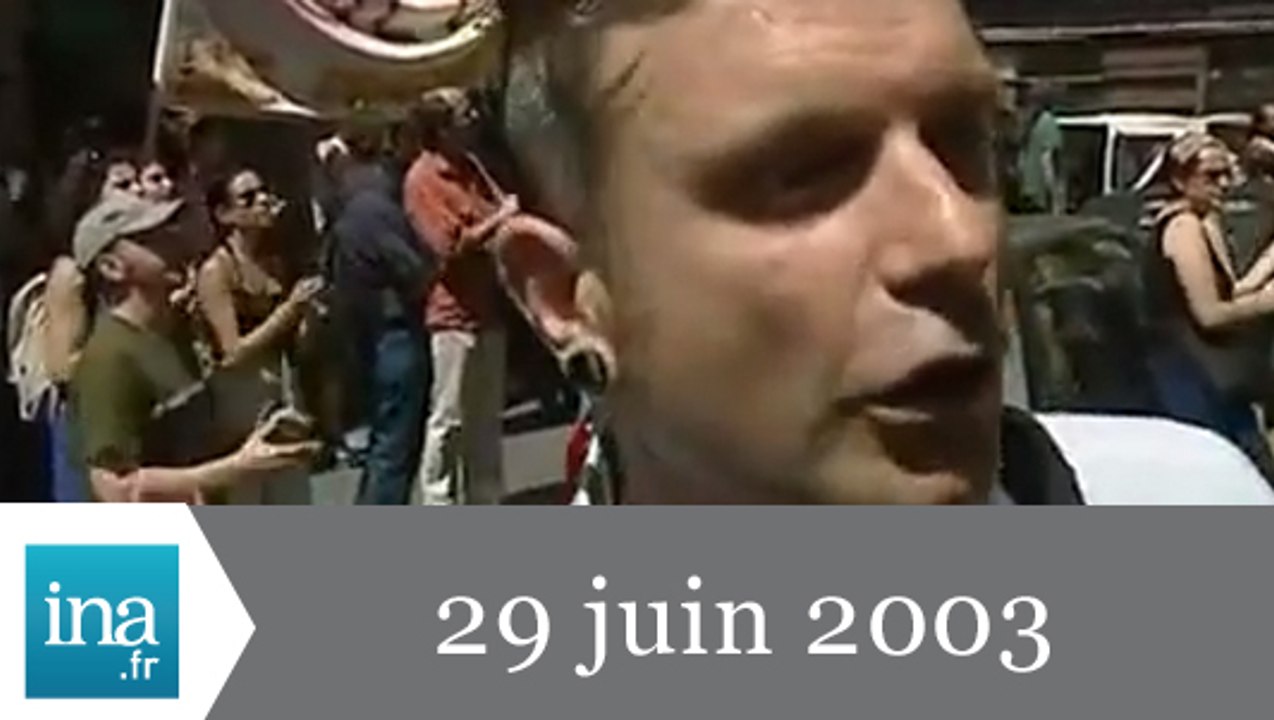 20h France 2 du 29 Juin 2003- Grève des intermittents - Archive INA