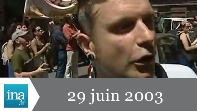 20h France 2 du 29 Juin 2003- Grève des intermittents - Archive INA