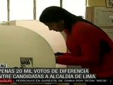 Incertidumbre y estrecho margen en Lima, aún no se define alcaldesa