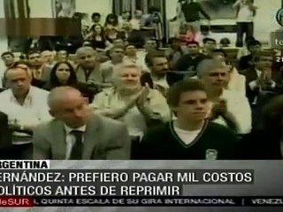 Argentina: Fernández asegura que su gobierno seguirá sin reprimir protestas