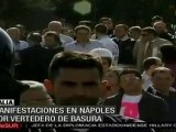 Continúan manifestaciones en Nápoles por vertedero de basu