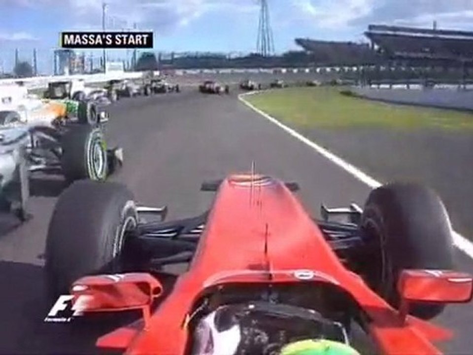 Japan 2010 GP: start onboard Hulkenberg - Massa - Kobayashi