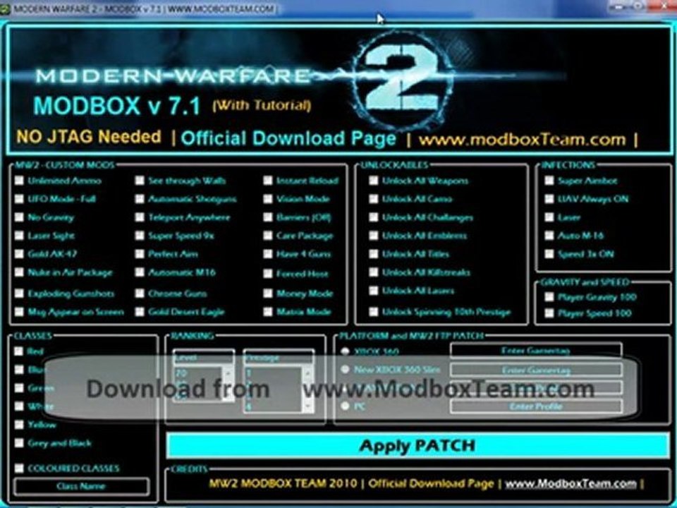 MW2 Mods 10th Lobby Modbox v7.1 ftpservers Error FIXED!!!!!!