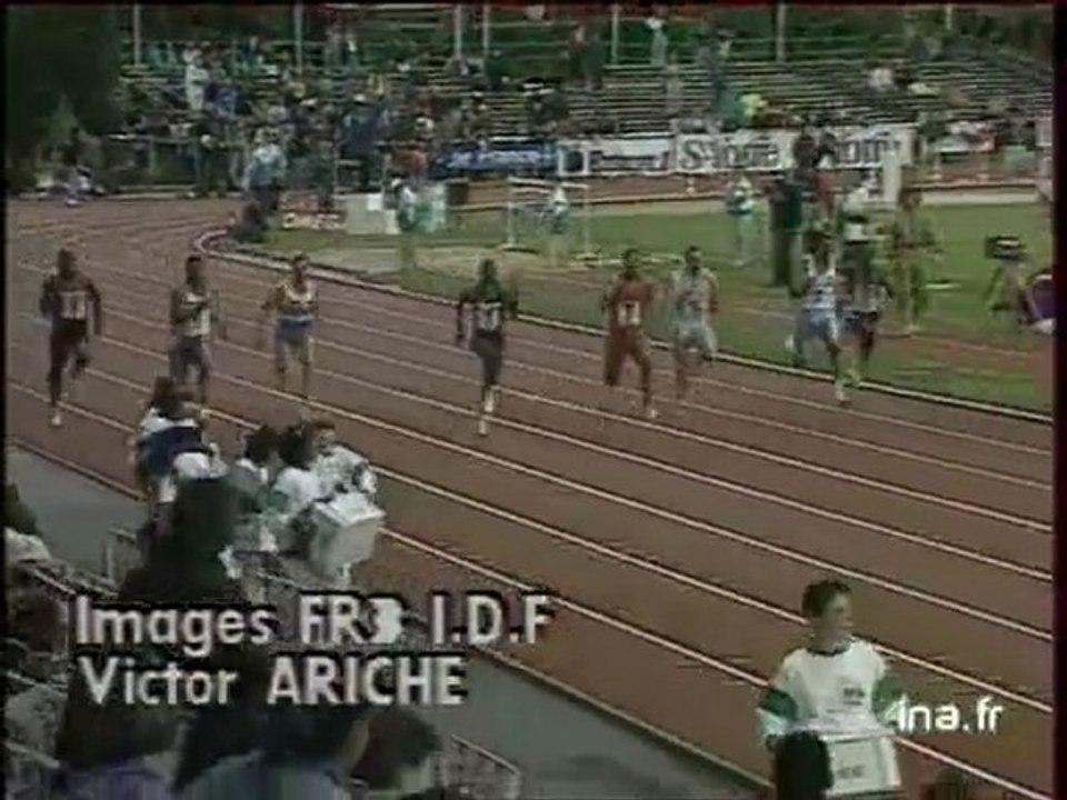 Saint Denis : Meeting international d'athlétisme : 100 m de Daniel SANGOUMA