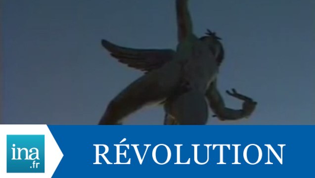 Le Génie de la bastille redoré pour le bicentenaire - Archive INA