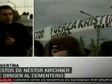 Una multitud recibió de los restos de Kirchner en Río Gall