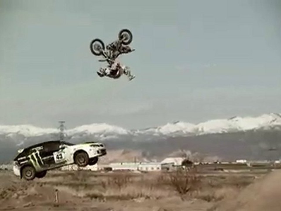 Travis Pastrana and Ken Block Freestyle Moto & Rally Jump