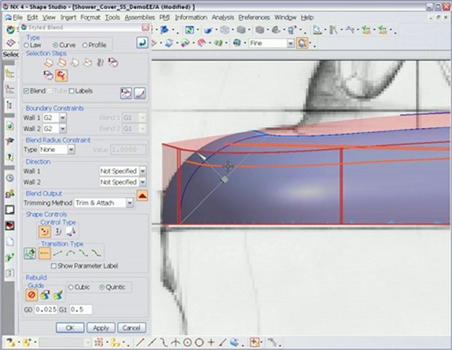 NX Shape Studio - Styled Blend Fonksiyonu