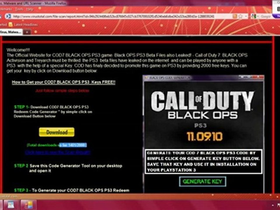 Blackops Playstation 3 free keys 100% working