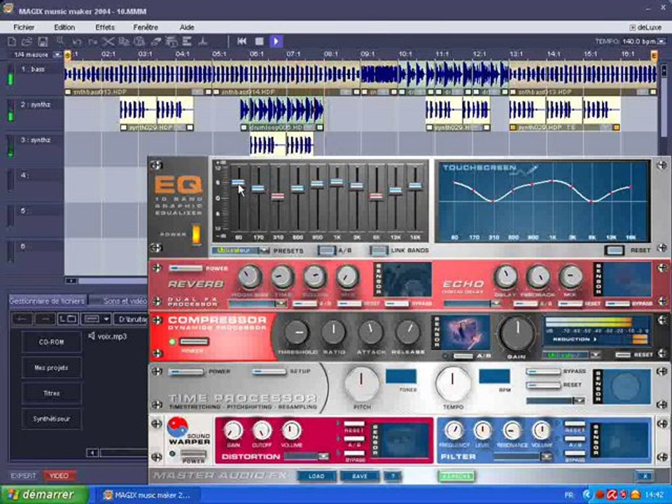 tutoriel magix music maker rack d'effets audio maitre