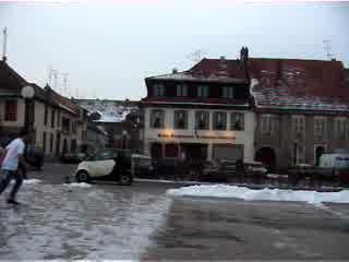 saut dans la neige