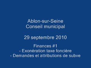 CM 29 sept. 2010 Finances #1