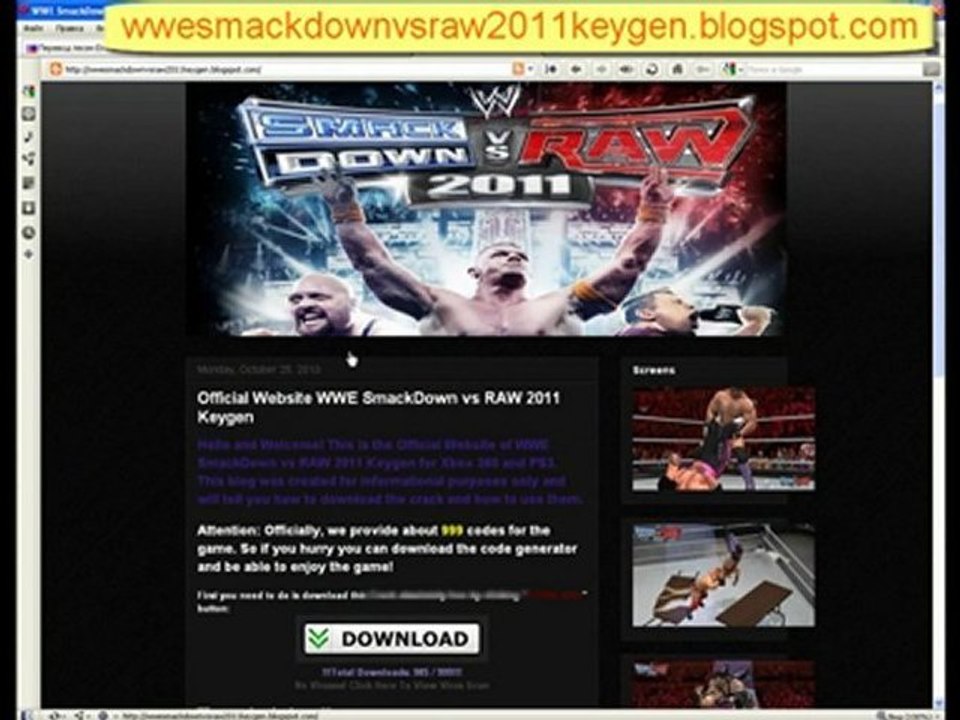 WWE SmackDown vs RAW 2011 Keygen For FREE Xbox 360 and PS3