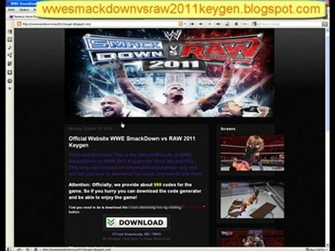 WWE SmackDown vs RAW 2011 Keygen For FREE Xbox 360 and PS3