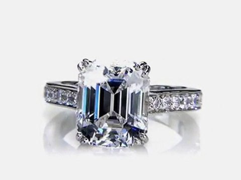 3.5-Carat Emerald-cut Cubic Zirconia Fancy Solitaire Jewelry