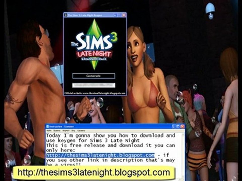 Free Sims 3 Late Night keygen