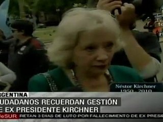 "El primero que hace algo por Argentina", reconocen ciudadanos tras muerte de Kirchner