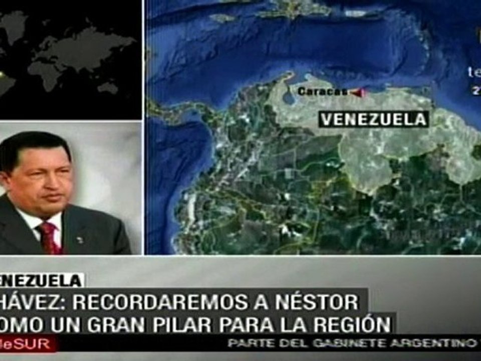 Chávez: Recordaremos a Kirchner como un gran pilar para la región