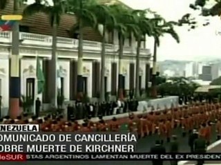 Venezuela decreta 3 días de luto por la muerte de Néstor Kirchner
