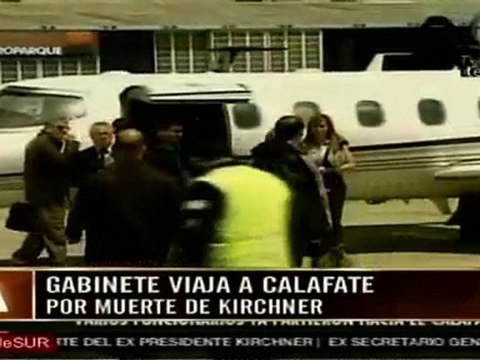 Gabinete argentino viaja a Calafate por muerte de Kirchner
