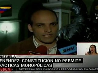 Menéndez: constitución no permite prácticas monopólicas