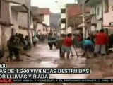 Más de 1200 viviendas destruidas en Perú por lluvias y riada