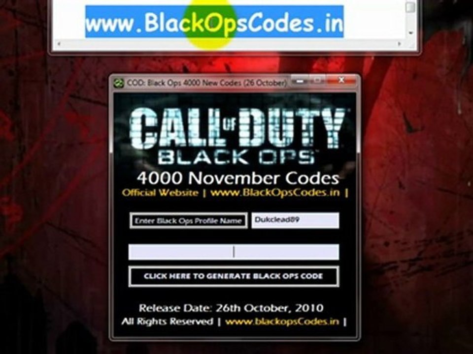 COD Black Ops Key Generator + Free Leaked Codes