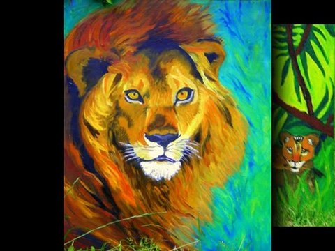 Peintures de Nathalie Souin:Animaux d'Afrique et d'Asie