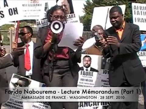 AfroManif(1): Mémorandum, Manif du 28 Sept. 2010, Washington