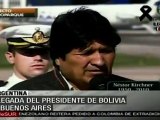 Evo es el primero en llegar a Argentina para dar el último adiós a Néstor Kirchner