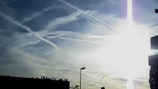 Heavy spraying over Paris-France Chemtrails October 2010