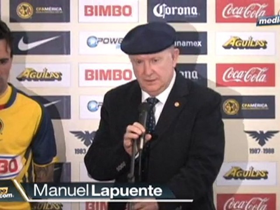 Medio Tiempo.com - América presentó su nuevo plumaje, Las Águilas presentaron oficialmente a Vicente Sánchez 21 de Julio del 2010.