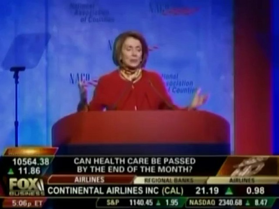 Pelosi- we have to pass the health care bill so...