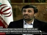 Ahmadineyad califica de ridículas sanciones impuestas por o