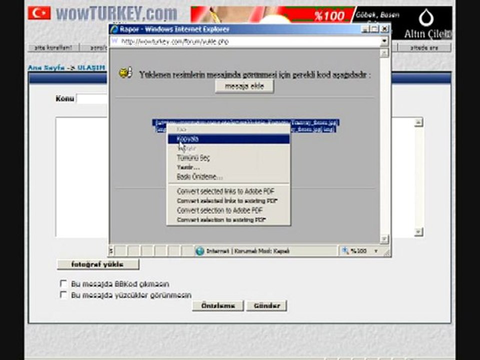 WowTURKEY Forumlarına Fotoğraf Yükleme Kılavuzu