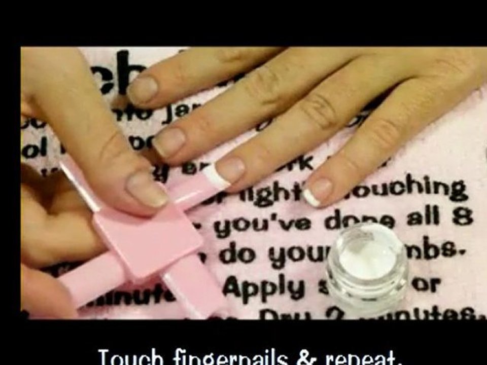 French Tip Dip French manicure, marbling, & nail art.