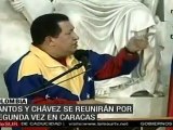 Santos y Chávez se reunirán por segunda vez en Caracas