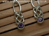 Silver Celtic Earrings DWO410 Amethyst