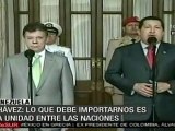 Recibe presidente Chávez a su par colombiano, Juan Manuel Santos