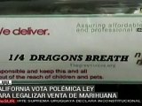 California vota ley para legalizar venta de mariguana