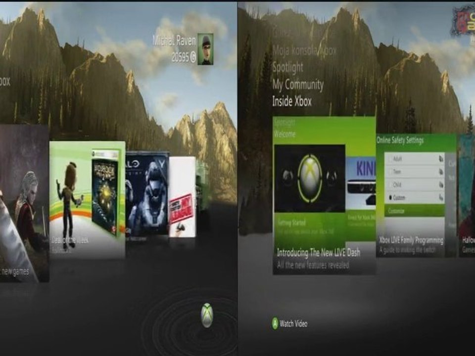 Xbox 360 Dashboard - NXE Old vs NXE Kinect