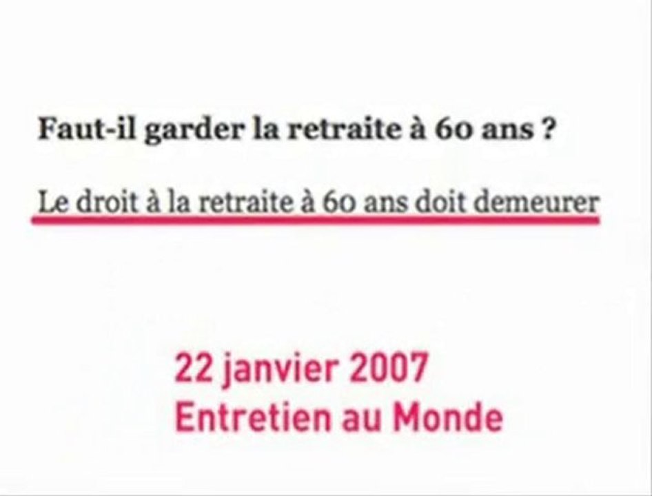 Quand Sarkozy prônait la retraite à 60 ans...