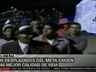 Desplazados colombianos exigen mejor calidad de vida