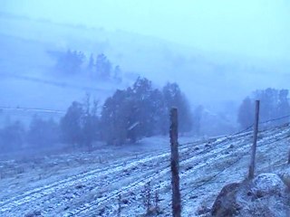 Neige dans le Cézallier fin octobre