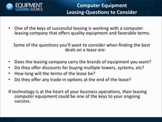 Computer Equipment Leasing
