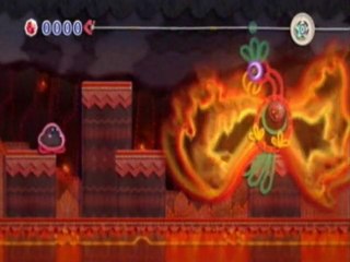 Kirby's Epic Yarn - 5) Flammes & Co.