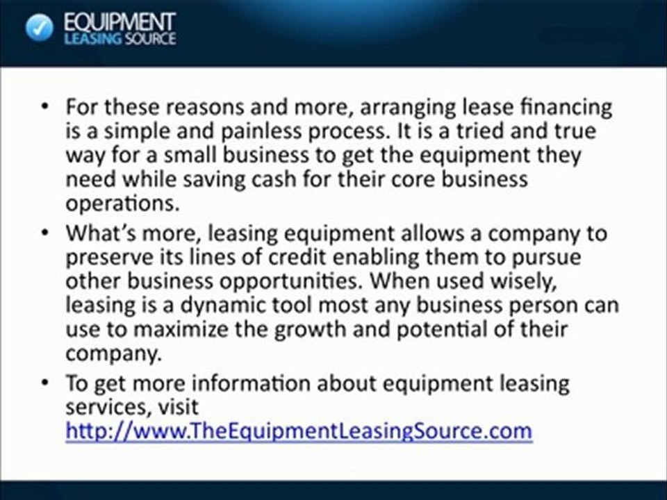 Equipment Leasing Services