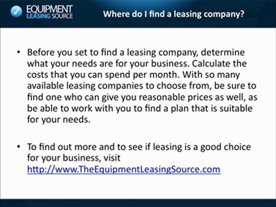FAQ Equipment Leasing
