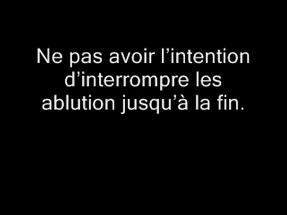 Les conditions des ablutions