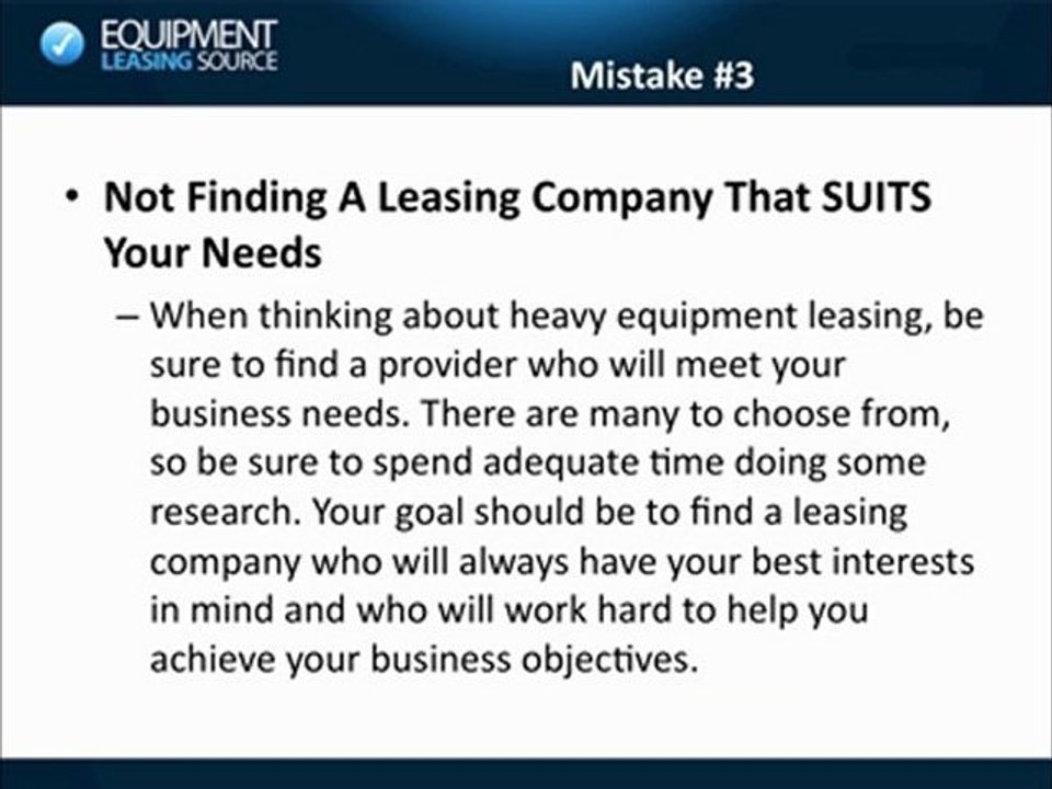 Heavy  Equipment Leasing